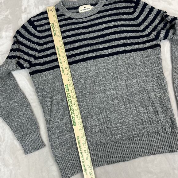 The Normal Brand Sweater Mens Large Gray Pique Stitch Crew Coastal Preppy Cozy - Picture 6 of 9